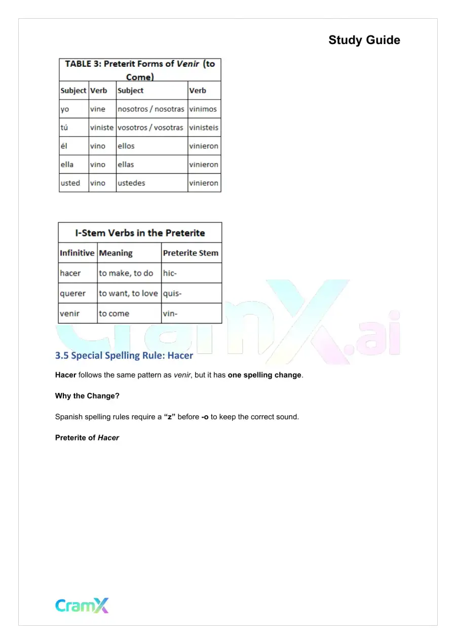 Spanish II - The Past Tenses Preterit and Imperfect, page 8