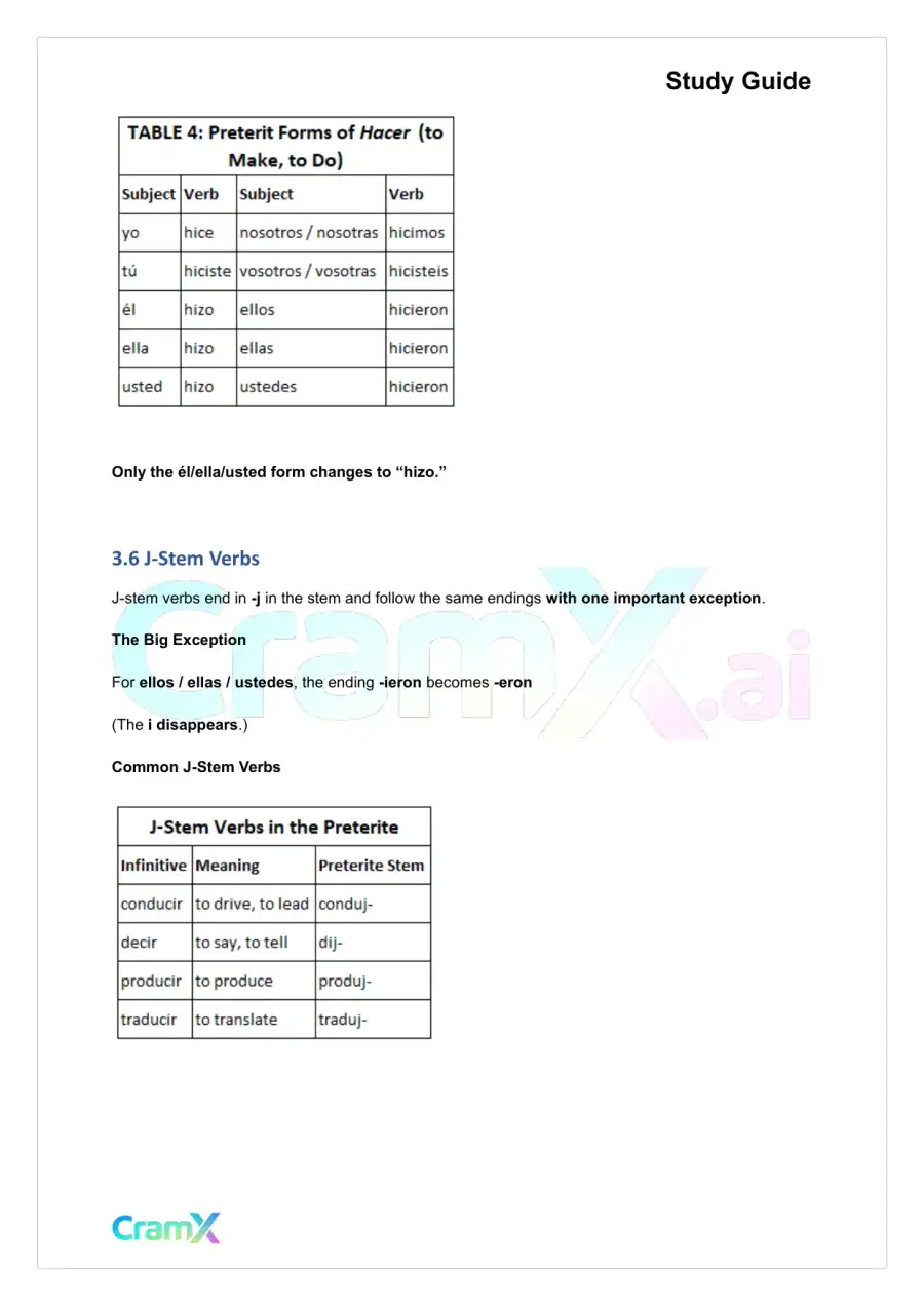 Spanish II - The Past Tenses Preterit and Imperfect, page 9