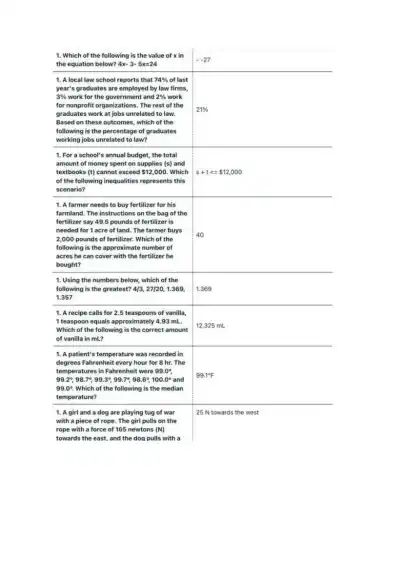 Q tristine TEAS Exam Math Section - Page 2 preview image