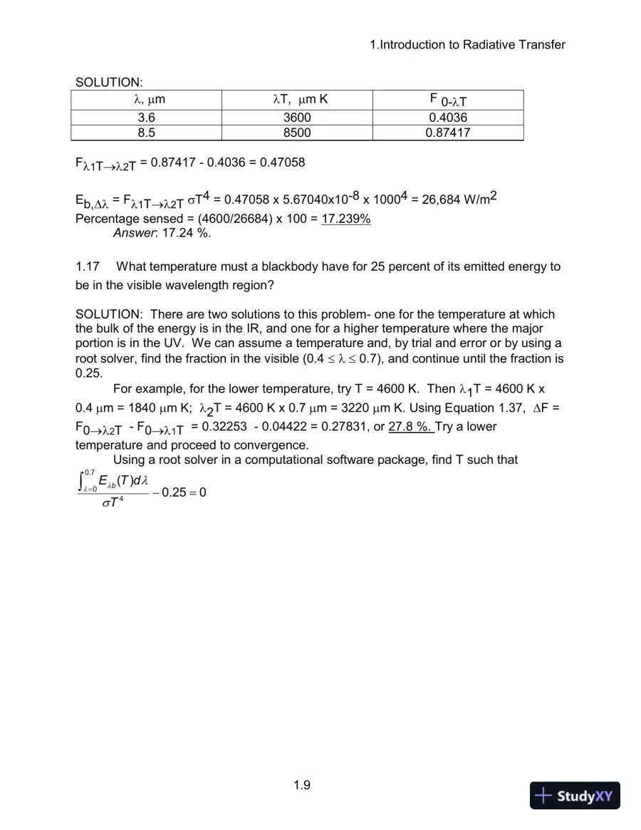 Solution Manual For Thermal Radiation Heat Transfer, 6th Edition, page 13