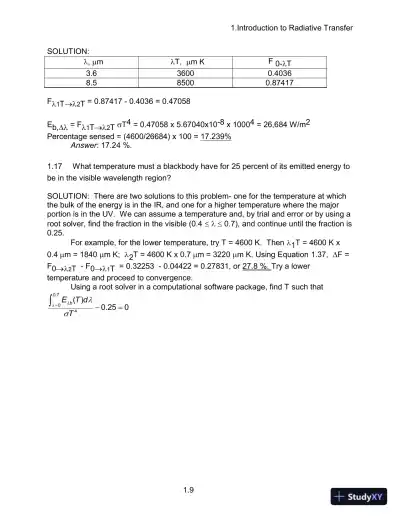 Solution Manual For Thermal Radiation Heat Transfer, 6th Edition - Page 13 preview image