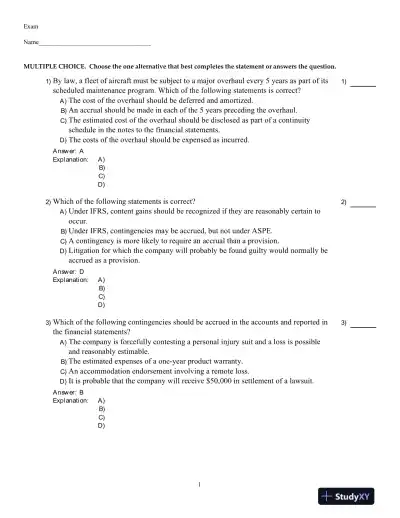 Intermediate Accounting Volume 2, Seventh Canadian Edition Test Bank - Page 1 preview image