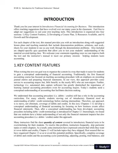 Class Notes for Introductory Financial Accounting for Business, 2nd Edition - Page 1 preview image