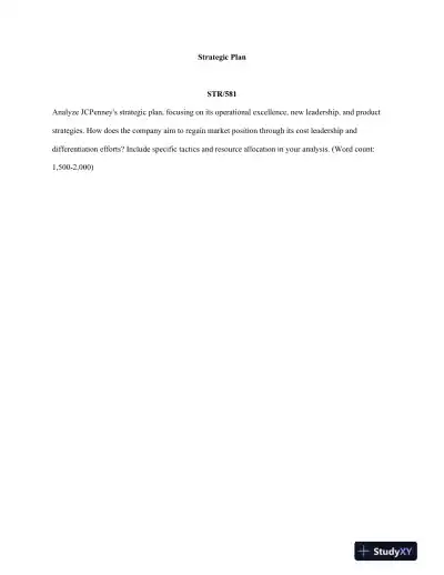 STR/581 : Strategic Plan - Page 1 preview image