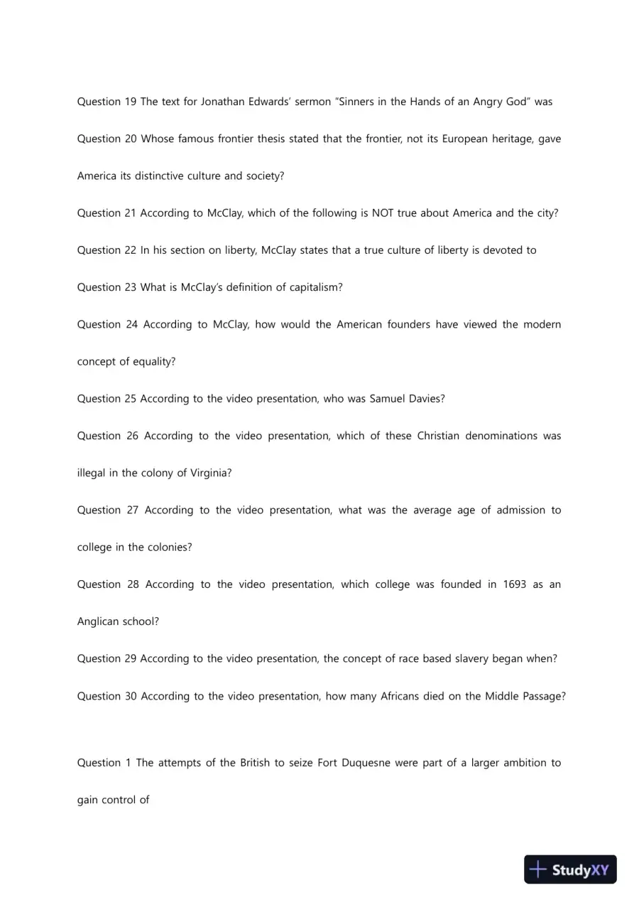 Liberty University HIUS 221 Quiz 2 Complete Solutions Correct Answers Key, page 5
