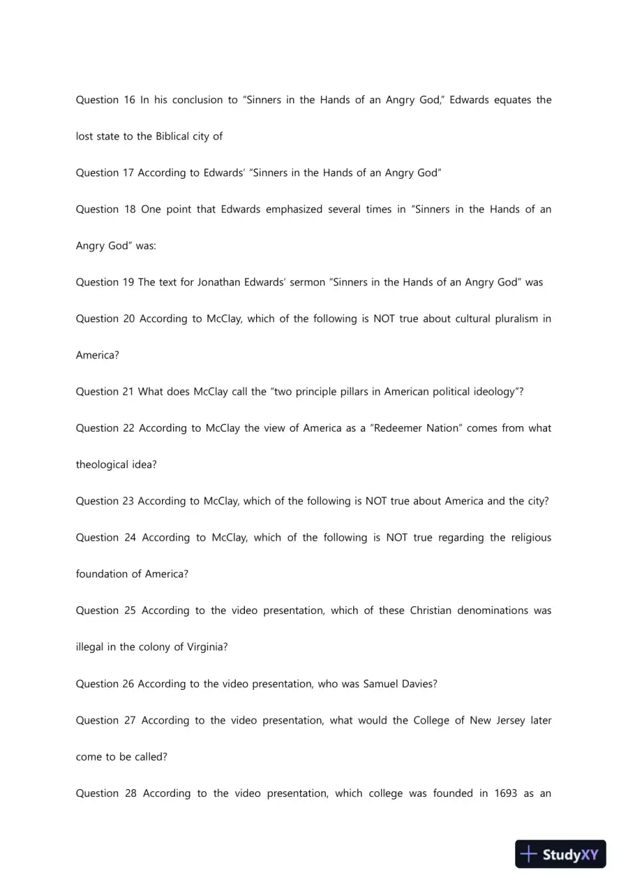 Liberty University HIUS 221 Quiz 2 Complete Solutions Correct Answers Key, page 9