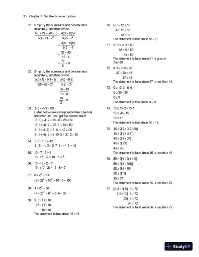 Solution Manual for Beginning and Intermediate Algebra, 6th Edition - Page 11 preview image