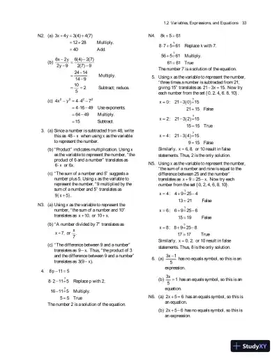 Solution Manual for Beginning and Intermediate Algebra, 6th Edition - Page 14 preview image