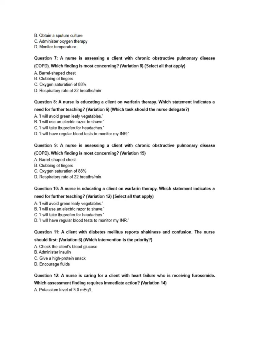 Lippincott Style NCLEX Practice Questions , page 2