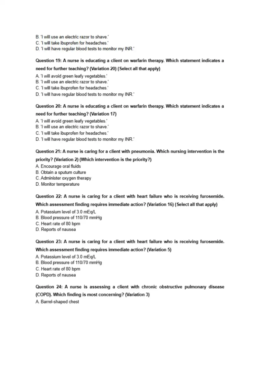 Lippincott Style NCLEX Practice Questions , page 4