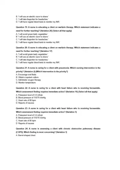 Lippincott Style NCLEX Practice Questions - Page 4 preview image