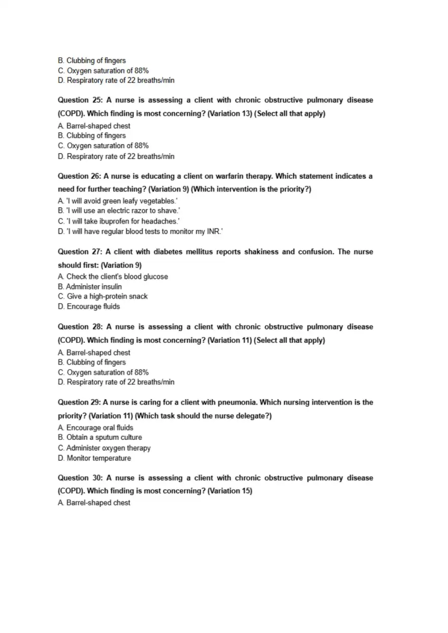 Lippincott Style NCLEX Practice Questions , page 5