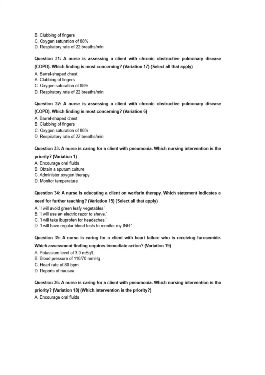 Lippincott Style NCLEX Practice Questions , page 6