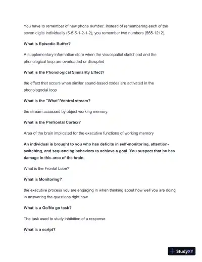 2024-2025 Cognitive Psychology Exam 2 with Answers (72 Solved Questions) - Page 3 preview image