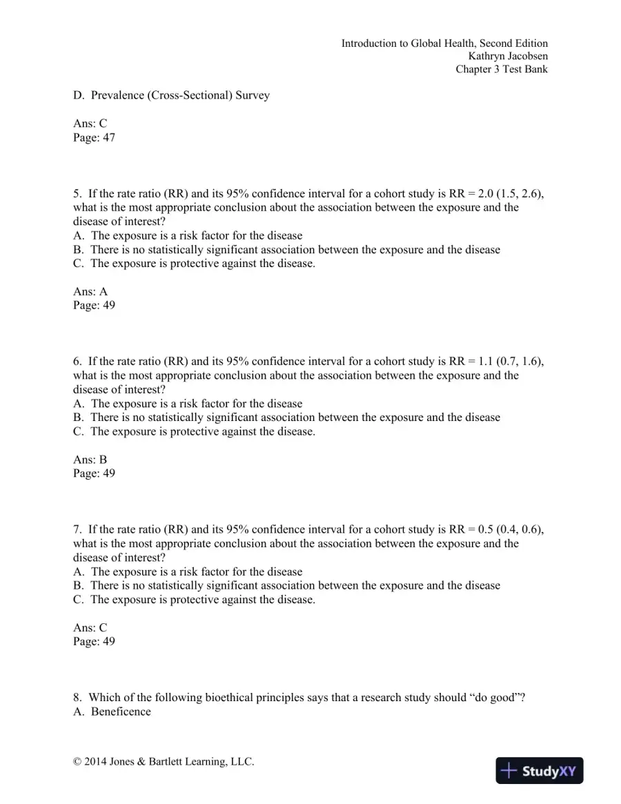Introduction to Global Health 2nd Edition Test Bank, page 10