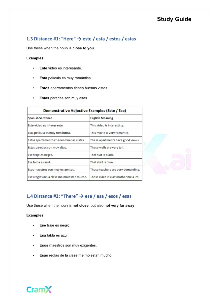 Spanish II - Adjectives and Comparisons, page 2