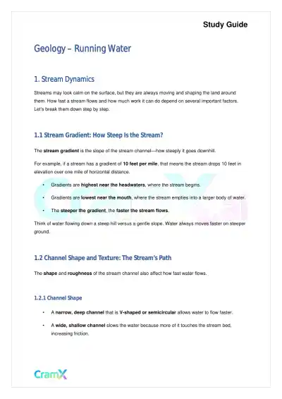 Geology - Running Water - Page 1 preview image