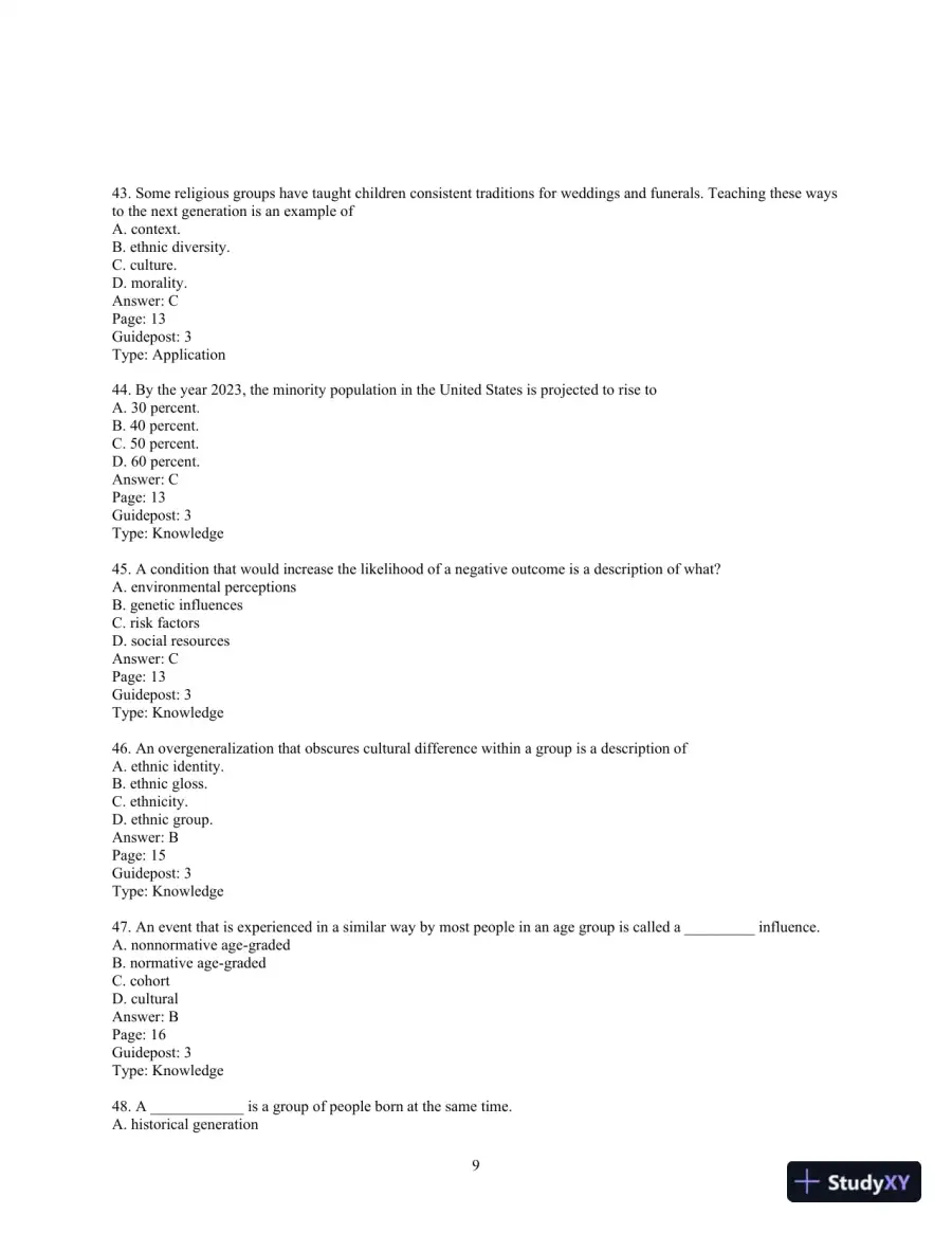 Experience Human Development, 12th Edition Test Bank, page 10