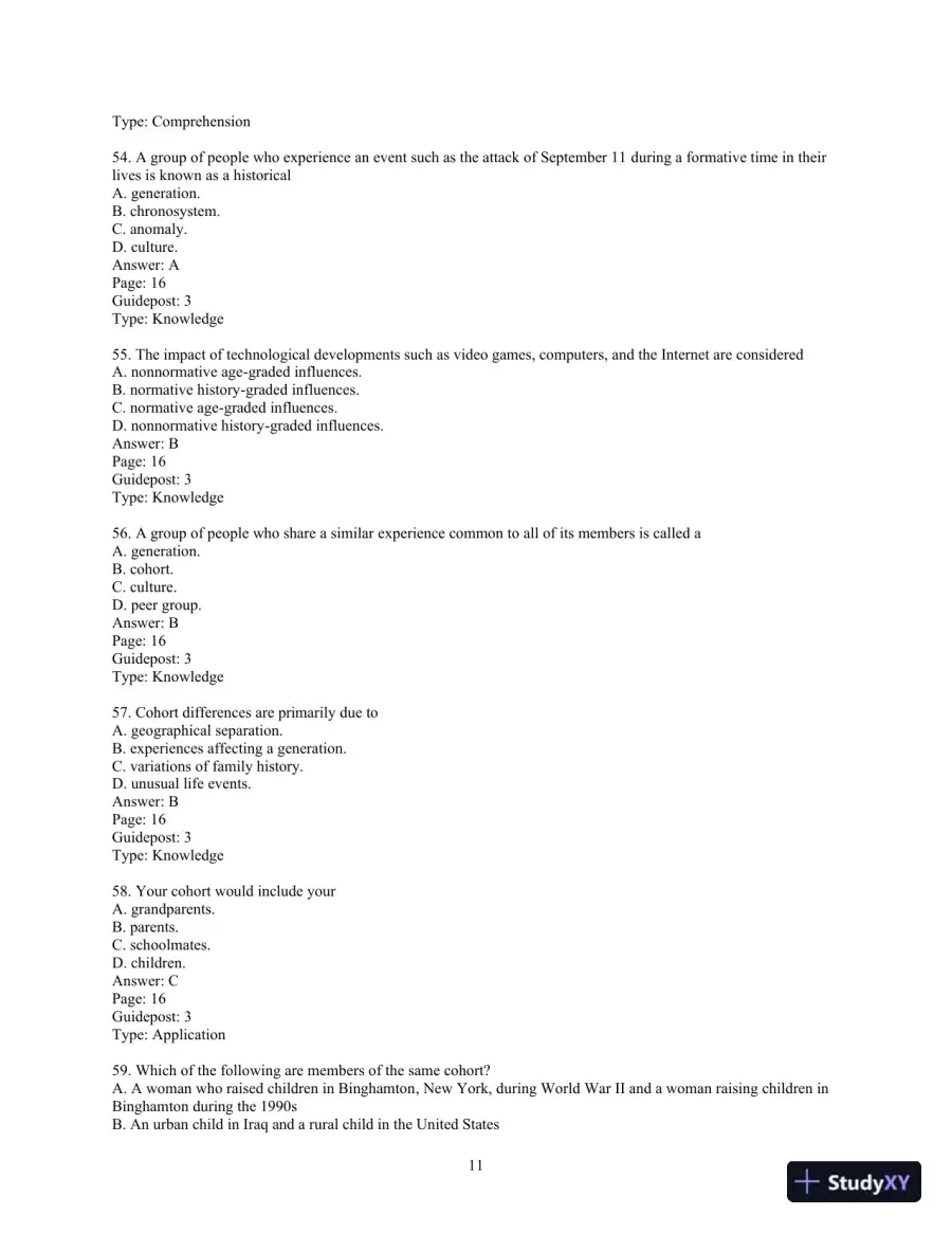 Experience Human Development, 12th Edition Test Bank, page 12