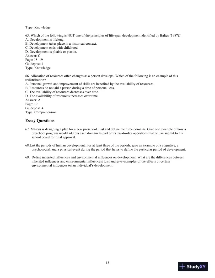 Experience Human Development, 12th Edition Test Bank, page 14