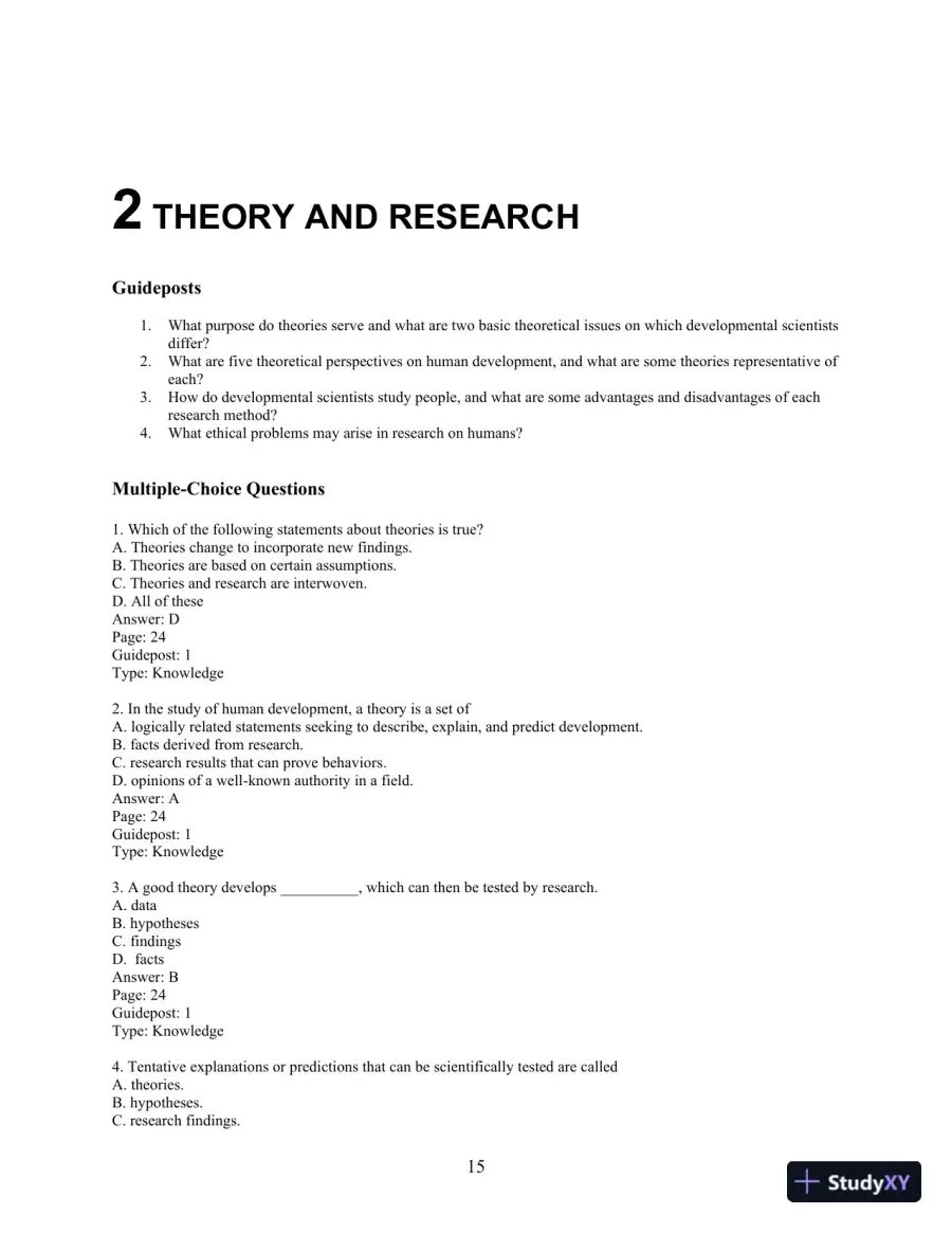 Experience Human Development, 12th Edition Test Bank, page 15