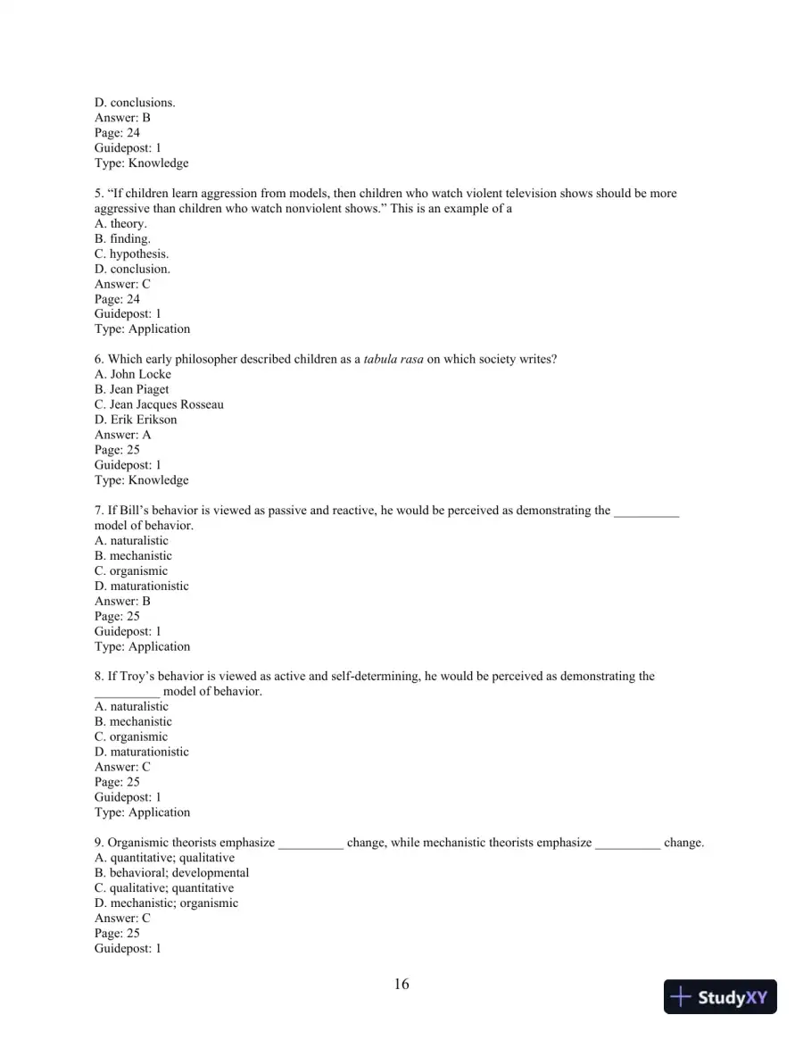 Experience Human Development, 12th Edition Test Bank, page 16