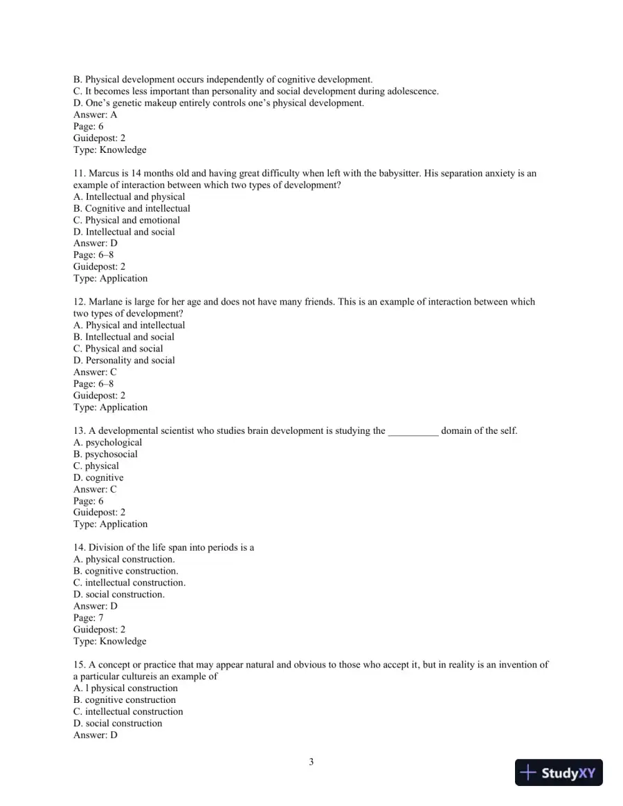 Experience Human Development, 12th Edition Test Bank, page 4