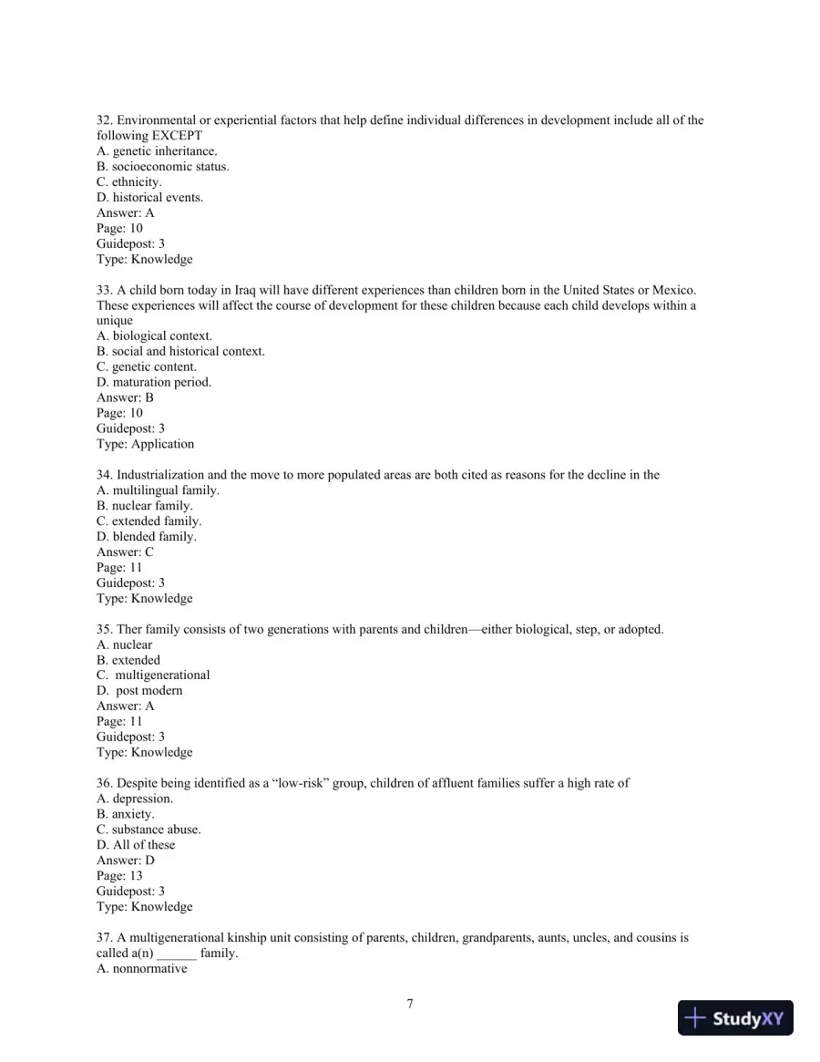 Experience Human Development, 12th Edition Test Bank, page 8