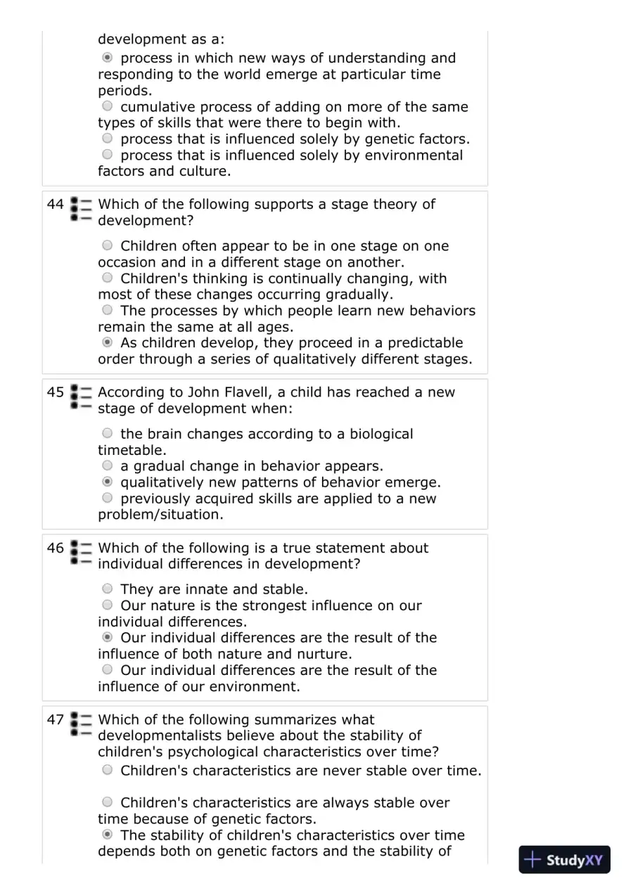 The Development of Children, 7th Edition Test Bank, page 10
