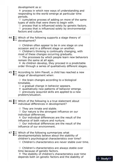 The Development of Children, 7th Edition Test Bank - Page 10 preview image