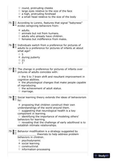 The Development of Children, 7th Edition Test Bank - Page 16 preview image