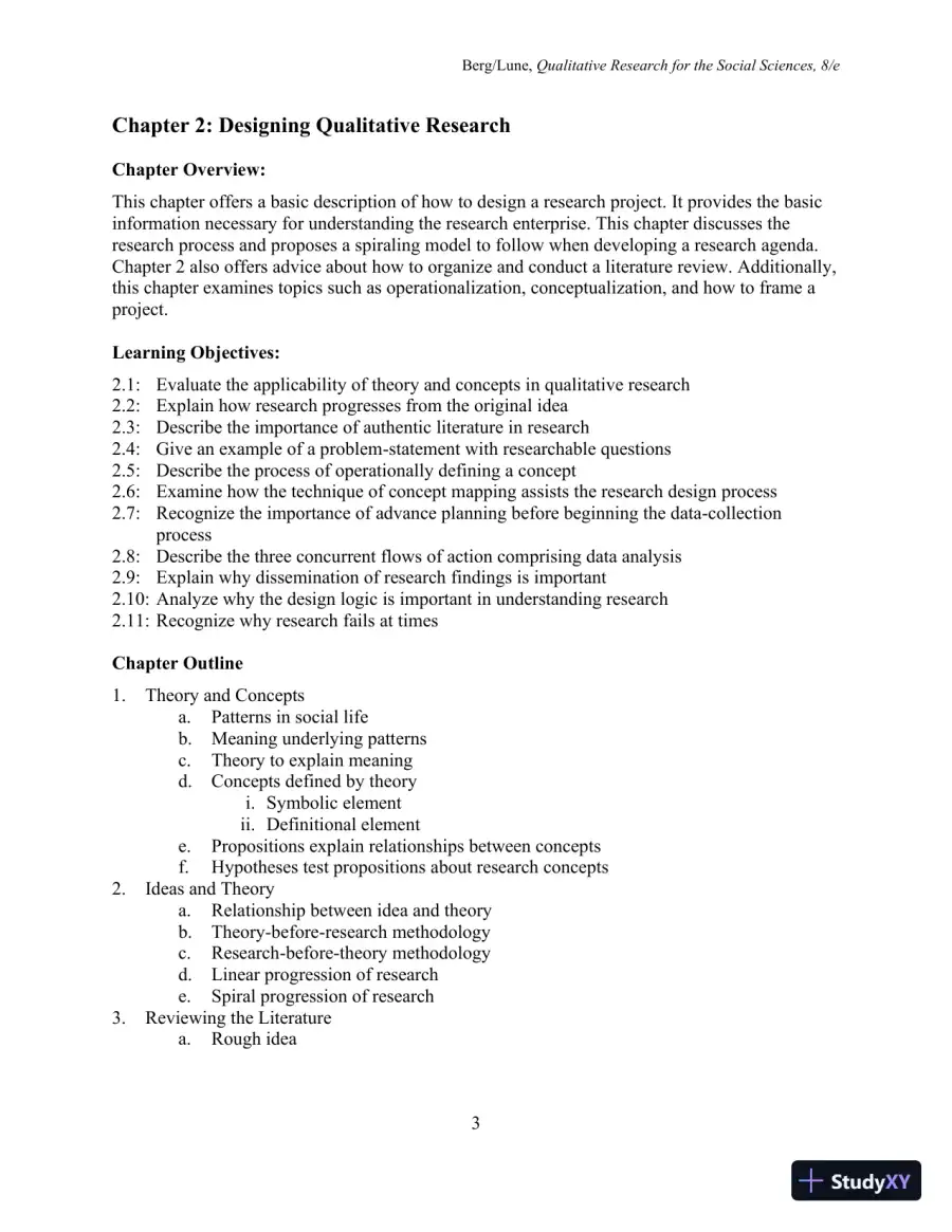 Class Notes for Qualitative Research Methods for the Social Sciences, 9th Edition, page 4