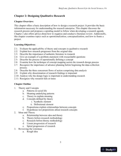 Class Notes for Qualitative Research Methods for the Social Sciences, 9th Edition - Page 4 preview image