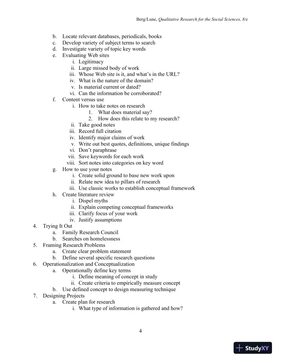 Class Notes for Qualitative Research Methods for the Social Sciences, 9th Edition, page 5