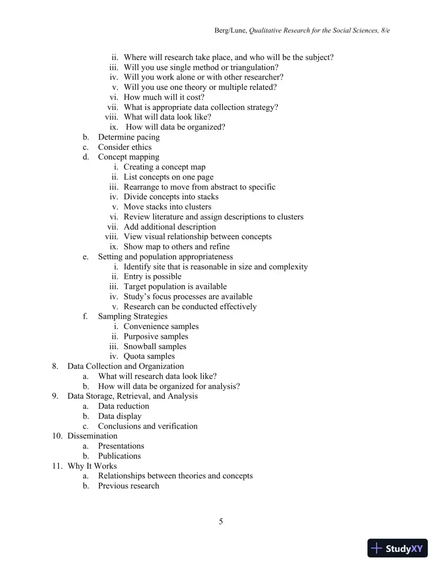 Class Notes for Qualitative Research Methods for the Social Sciences, 9th Edition, page 6