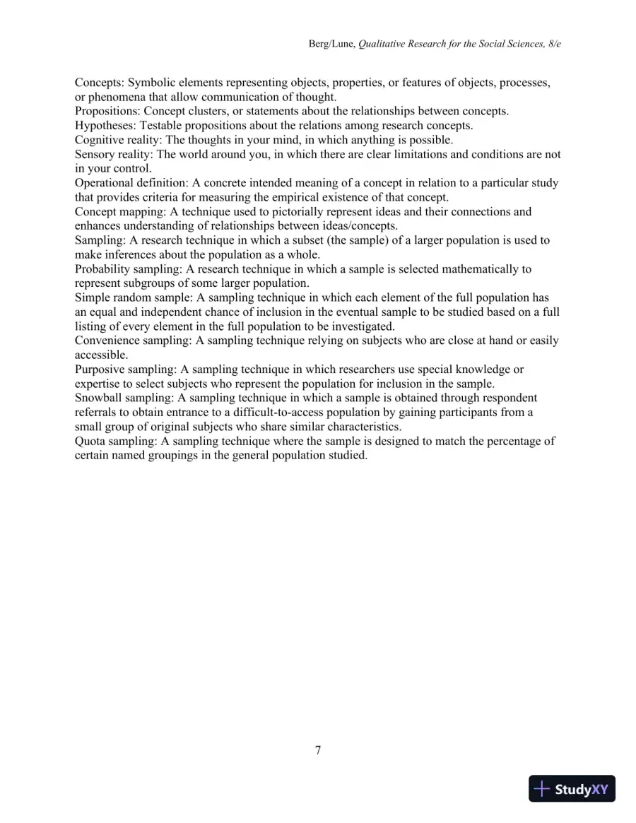 Class Notes for Qualitative Research Methods for the Social Sciences, 9th Edition, page 8