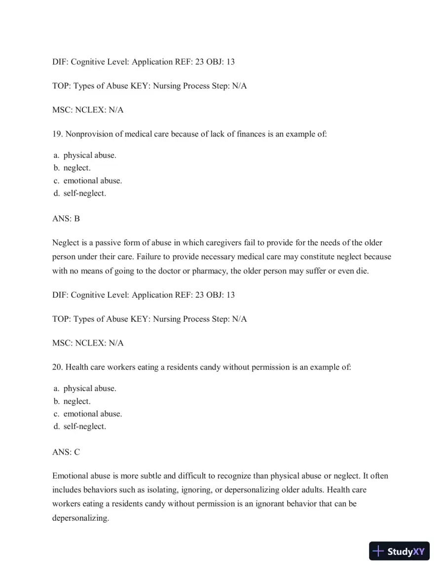 Test Bank for Gerontological Nursing, 9th Edition, page 11