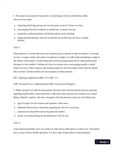 Test Bank for Gerontological Nursing, 9th Edition - Page 27 preview image