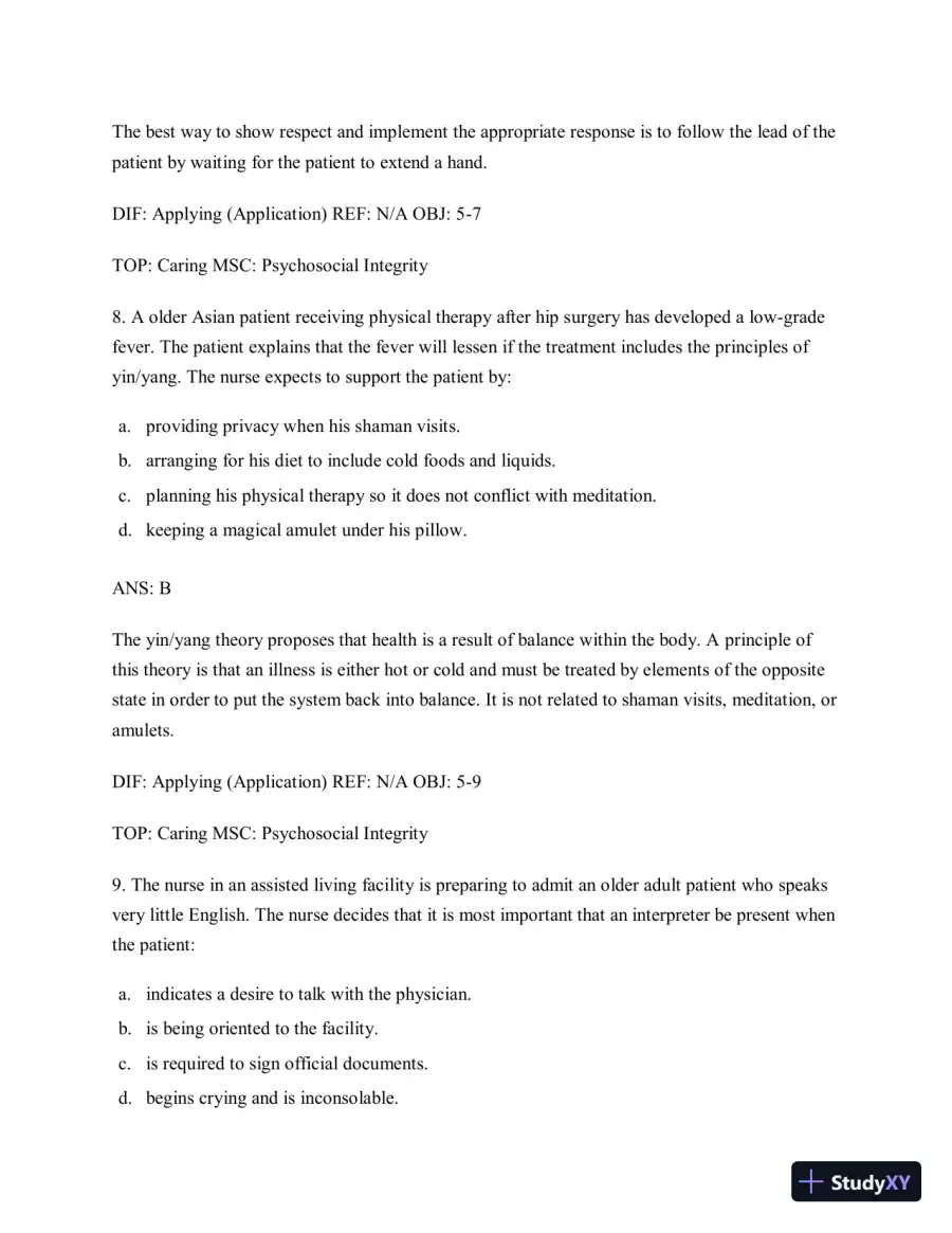 Test Bank for Gerontological Nursing, 9th Edition, page 29