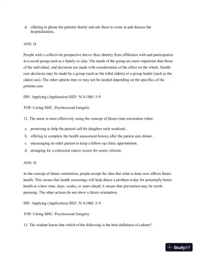 Test Bank for Gerontological Nursing, 9th Edition - Page 31 preview image