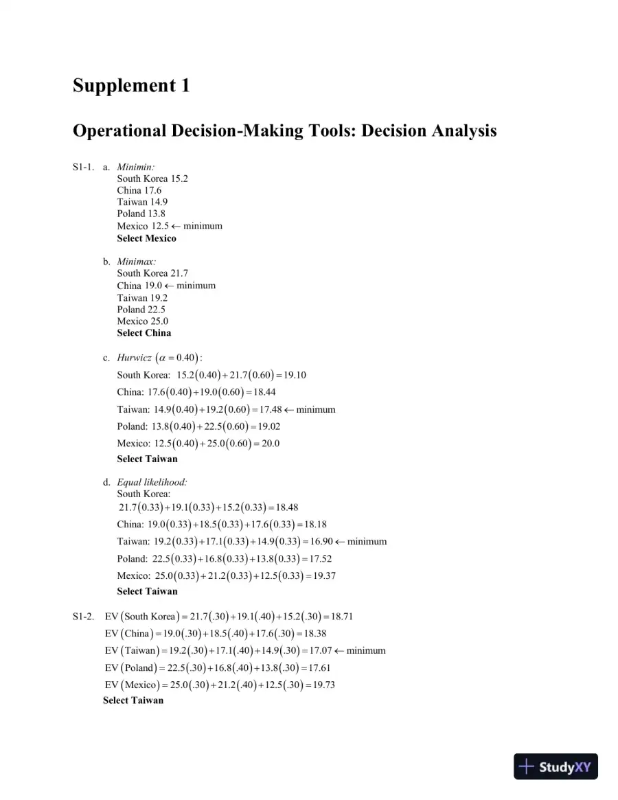 Solution Manual for Operations and Supply Chain Management, 9th Edition, page 11