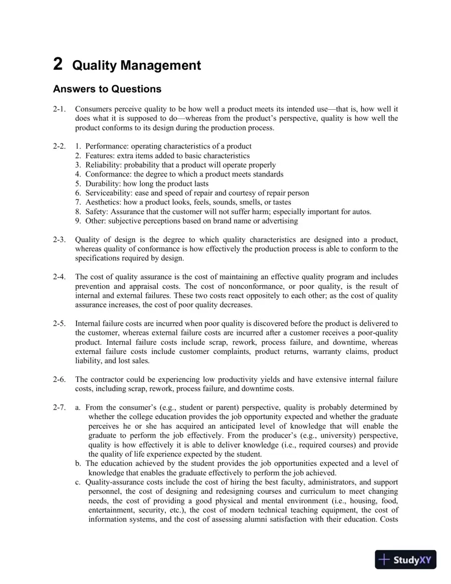 Solution Manual for Operations and Supply Chain Management, 9th Edition, page 29