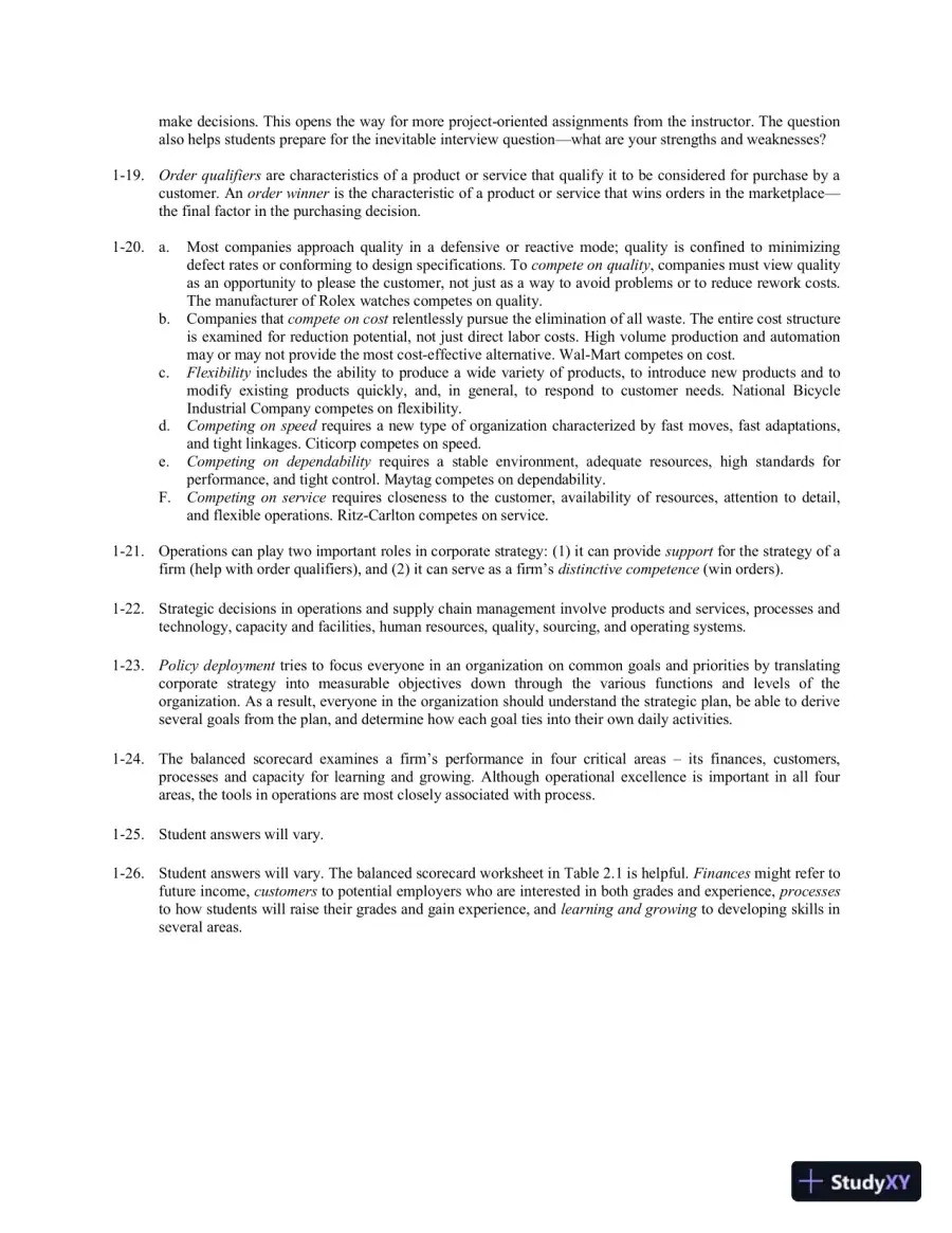 Solution Manual for Operations and Supply Chain Management, 9th Edition, page 4