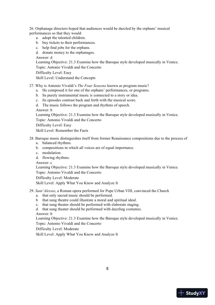 Test Bank for The Humanities: Culture, Continuity, and Change, Volume 2, 4th Edition, page 11