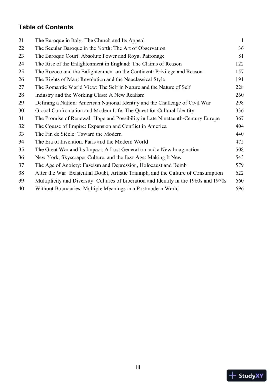 Test Bank for The Humanities: Culture, Continuity, and Change, Volume 2, 4th Edition, page 3