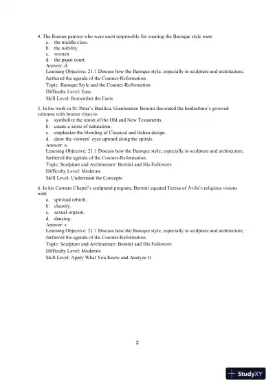 Test Bank for The Humanities: Culture, Continuity, and Change, Volume 2, 4th Edition - Page 5 preview image