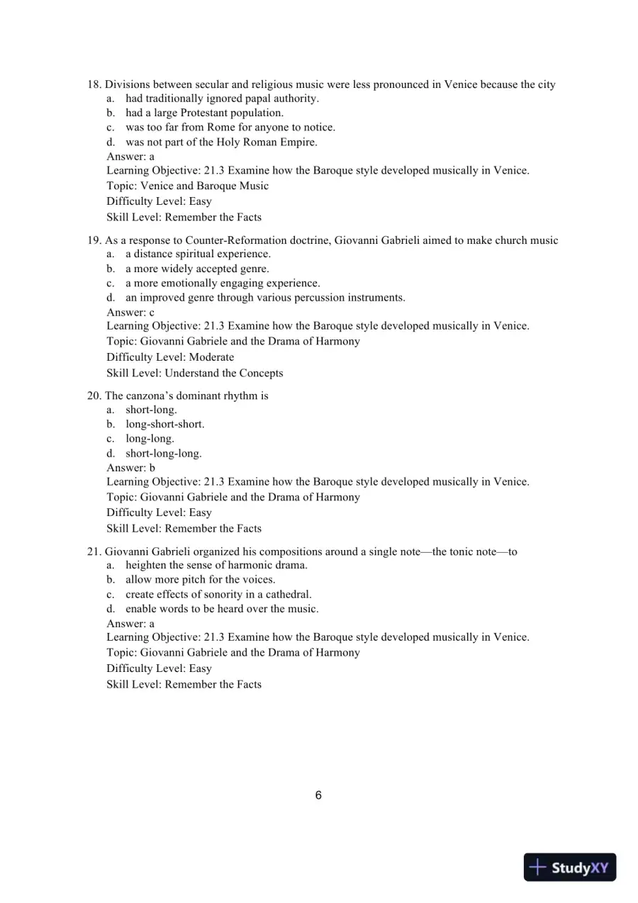 Test Bank for The Humanities: Culture, Continuity, and Change, Volume 2, 4th Edition, page 9