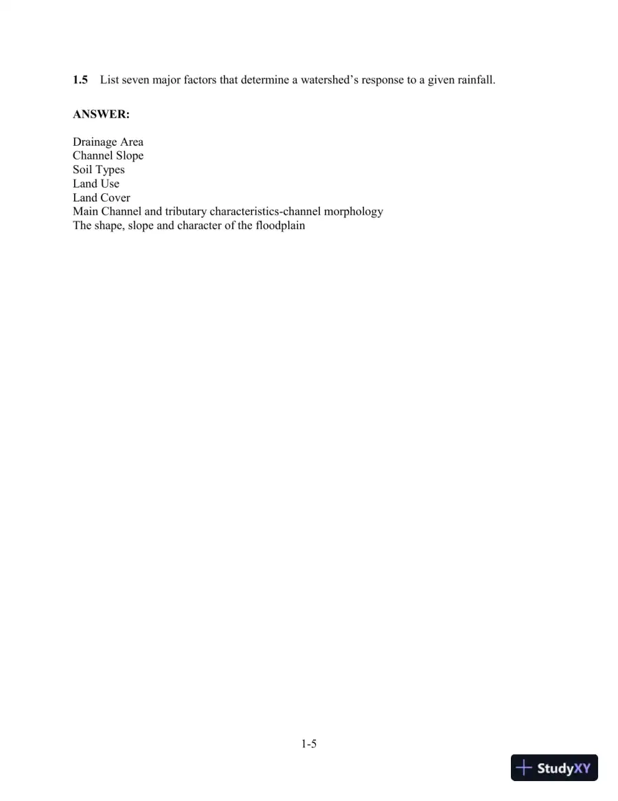 Solution Manual for Hydrology and Floodplain Analysis, 6th Edition, page 6