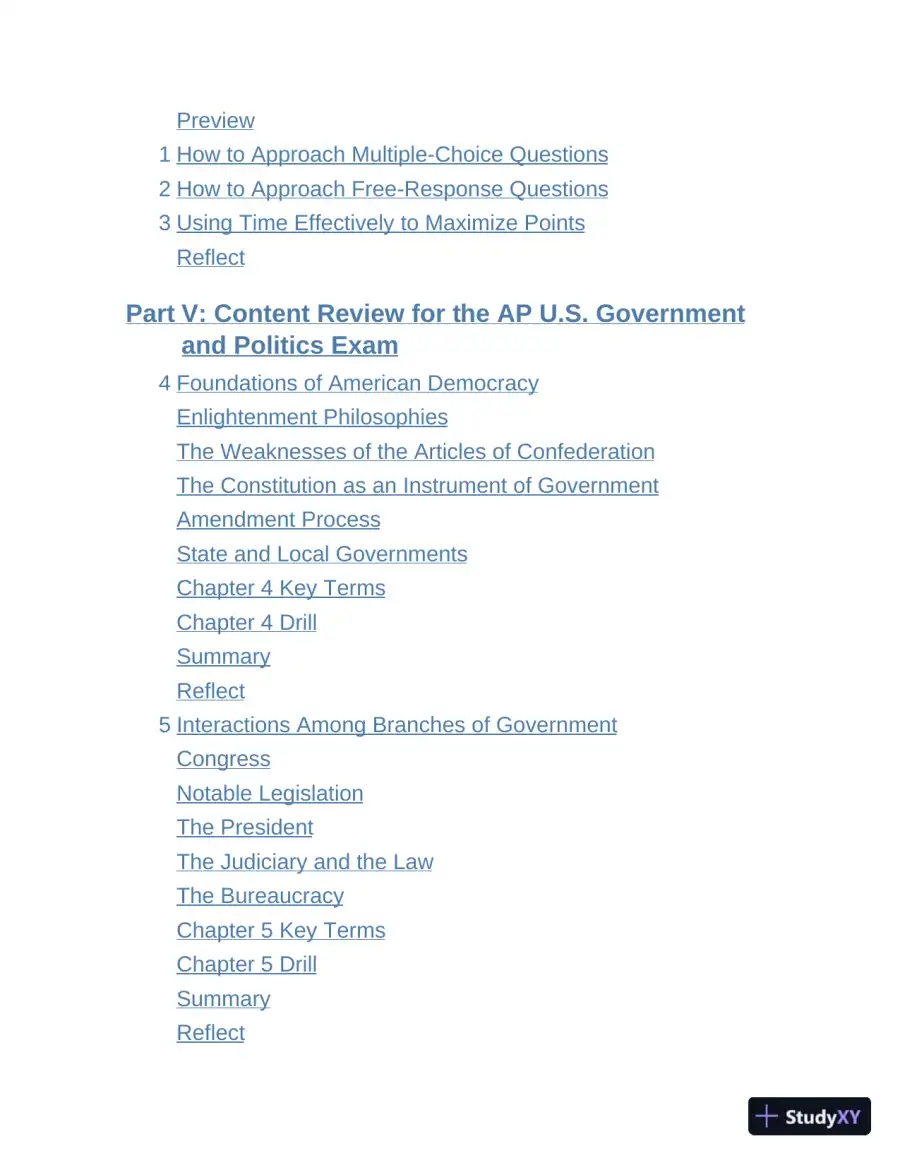 Princeton Review AP U.S. Government and Politics Prep : 3 Practice Tests + Complete Content Review (2023), page 10