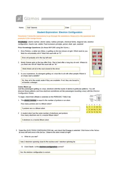 Gabrell Talavera ElectronConfiguration Gizmo - Page 1 preview image